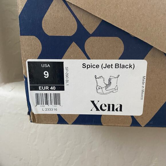 Xena Spice Lace Up Steel Toe Work Boots Womens Size 9 Jet Black Safety Boot - Picture 2 of 8